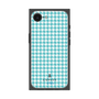プレミアムスクエアケース［ Houndstooth Pattern Blue with LANVIN en Bleu logo- ランバン 千鳥格子柄 ブルー ］