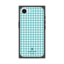 プレミアムスクエアケース［ Houndstooth Pattern Blue with LANVIN en Bleu logo- ランバン 千鳥格子柄 ブルー ］