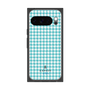 プレミアムスクエアケース［ Houndstooth Pattern Blue with LANVIN en Bleu logo- ランバン 千鳥格子柄 ブルー ］