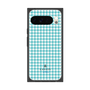 プレミアムスクエアケース［ Houndstooth Pattern Blue with LANVIN en Bleu logo- ランバン 千鳥格子柄 ブルー ］