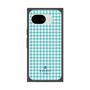 プレミアムスクエアケース［ Houndstooth Pattern Blue with LANVIN en Bleu logo- ランバン 千鳥格子柄 ブルー ］