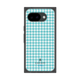 プレミアムスクエアケース［ Houndstooth Pattern Blue with LANVIN en Bleu logo- ランバン 千鳥格子柄 ブルー ］