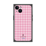 プレミアムスクエアケース［ Houndstooth Pattern Pink with LANVIN en Bleu logo- ランバン 千鳥格子柄 ピンク ］