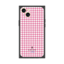 プレミアムスクエアケース［ Houndstooth Pattern Pink with LANVIN en Bleu logo- ランバン 千鳥格子柄 ピンク ］