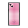 プレミアムスクエアケース［ Houndstooth Pattern Pink with LANVIN en Bleu logo- ランバン 千鳥格子柄 ピンク ］