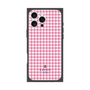 プレミアムスクエアケース［ Houndstooth Pattern Pink with LANVIN en Bleu logo- ランバン 千鳥格子柄 ピンク ］