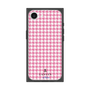 プレミアムスクエアケース［ Houndstooth Pattern Pink with LANVIN en Bleu logo- ランバン 千鳥格子柄 ピンク ］