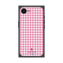 プレミアムスクエアケース［ Houndstooth Pattern Pink with LANVIN en Bleu logo- ランバン 千鳥格子柄 ピンク ］