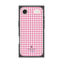 プレミアムスクエアケース［ Houndstooth Pattern Pink with LANVIN en Bleu logo- ランバン 千鳥格子柄 ピンク ］