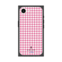 プレミアムスクエアケース［ Houndstooth Pattern Pink with LANVIN en Bleu logo- ランバン 千鳥格子柄 ピンク ］