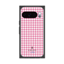 プレミアムスクエアケース［ Houndstooth Pattern Pink with LANVIN en Bleu logo- ランバン 千鳥格子柄 ピンク ］