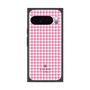 プレミアムスクエアケース［ Houndstooth Pattern Pink with LANVIN en Bleu logo- ランバン 千鳥格子柄 ピンク ］