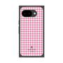 プレミアムスクエアケース［ Houndstooth Pattern Pink with LANVIN en Bleu logo- ランバン 千鳥格子柄 ピンク ］