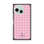 プレミアムスクエアケース［ Houndstooth Pattern Pink with LANVIN en Bleu logo- ランバン 千鳥格子柄 ピンク ］