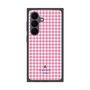 プレミアムスクエアケース［ Houndstooth Pattern Pink with LANVIN en Bleu logo- ランバン 千鳥格子柄 ピンク ］