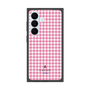 プレミアムスクエアケース［ Houndstooth Pattern Pink with LANVIN en Bleu logo- ランバン 千鳥格子柄 ピンク ］