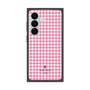 プレミアムスクエアケース［ Houndstooth Pattern Pink with LANVIN en Bleu logo- ランバン 千鳥格子柄 ピンク ］