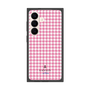 プレミアムスクエアケース［ Houndstooth Pattern Pink with LANVIN en Bleu logo- ランバン 千鳥格子柄 ピンク ］