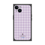 プレミアムスクエアケース［ Houndstooth Pattern Purple -with LANVIN en Bleu logo ランバン 千鳥格子柄 パープル ］