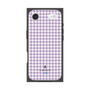 プレミアムスクエアケース［ Houndstooth Pattern Purple -with LANVIN en Bleu logo ランバン 千鳥格子柄 パープル ］