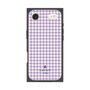 プレミアムスクエアケース［ Houndstooth Pattern Purple -with LANVIN en Bleu logo ランバン 千鳥格子柄 パープル ］