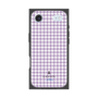 プレミアムスクエアケース［ Houndstooth Pattern Purple -with LANVIN en Bleu logo ランバン 千鳥格子柄 パープル ］