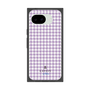 プレミアムスクエアケース［ Houndstooth Pattern Purple -with LANVIN en Bleu logo ランバン 千鳥格子柄 パープル ］