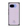 プレミアムスクエアケース［ Houndstooth Pattern Purple -with LANVIN en Bleu logo ランバン 千鳥格子柄 パープル ］
