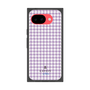 プレミアムスクエアケース［ Houndstooth Pattern Purple -with LANVIN en Bleu logo ランバン 千鳥格子柄 パープル ］