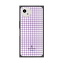 プレミアムスクエアケース［ Houndstooth Pattern Purple -with LANVIN en Bleu logo ランバン 千鳥格子柄 パープル ］