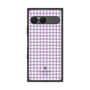 プレミアムスクエアケース［ Houndstooth Pattern Purple -with LANVIN en Bleu logo ランバン 千鳥格子柄 パープル ］