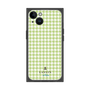 プレミアムスクエアケース［ Houndstooth Pattern Green with LANVIN en Bleu logo- ランバン 千鳥格子柄 グリーン ］