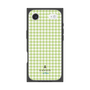 プレミアムスクエアケース［ Houndstooth Pattern Green with LANVIN en Bleu logo- ランバン 千鳥格子柄 グリーン ］