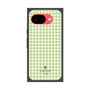 プレミアムスクエアケース［ Houndstooth Pattern Green with LANVIN en Bleu logo- ランバン 千鳥格子柄 グリーン ］