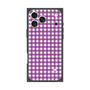 プレミアムスクエアケース［ Checkered Purple - ギンガムチェック パープル ］