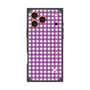 プレミアムスクエアケース［ Checkered Purple - ギンガムチェック パープル ］