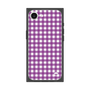 プレミアムスクエアケース［ Checkered Purple - ギンガムチェック パープル ］