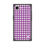 プレミアムスクエアケース［ Checkered Purple - ギンガムチェック パープル ］