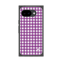 プレミアムスクエアケース［ Checkered Purple - ギンガムチェック パープル ］