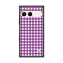 プレミアムスクエアケース［ Checkered Purple - ギンガムチェック パープル ］