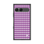プレミアムスクエアケース［ Checkered Purple - ギンガムチェック パープル ］
