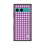 プレミアムスクエアケース［ Checkered Purple - ギンガムチェック パープル ］