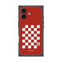 プレミアムスクエアケース［ Racing checkered flag Red - レーシングチェッカーフラッグ レッド ］