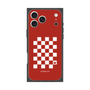 プレミアムスクエアケース［ Racing checkered flag Red - レーシングチェッカーフラッグ レッド ］
