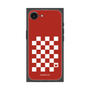 プレミアムスクエアケース［ Racing checkered flag Red - レーシングチェッカーフラッグ レッド ］