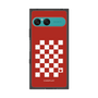 プレミアムスクエアケース［ Racing checkered flag Red - レーシングチェッカーフラッグ レッド ］