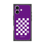 プレミアムスクエアケース［ Racing checkered flag Purple - レーシングチェッカーフラッグ パープル ］