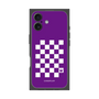 プレミアムスクエアケース［ Racing checkered flag Purple - レーシングチェッカーフラッグ パープル ］