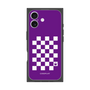 プレミアムスクエアケース［ Racing checkered flag Purple - レーシングチェッカーフラッグ パープル ］