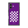 プレミアムスクエアケース［ Racing checkered flag Purple - レーシングチェッカーフラッグ パープル ］